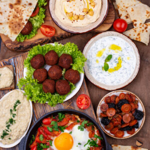 Lebanese vegetarian mezze-style